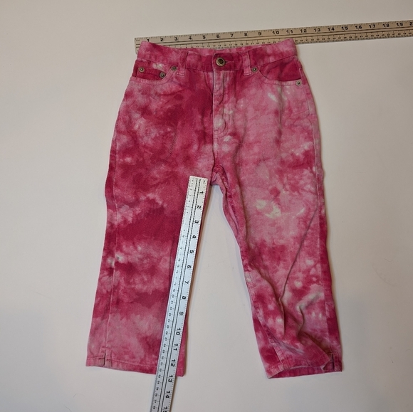 Vintage Northern Getaway Girls 7 Hot Pink Tie Dye Cropped Denim  Pants - Picture 4 of 7